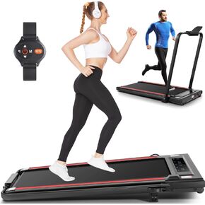 ANCHEER Treadmills with Incline, Under Desk Treadmill/2s Folding Treadmill/Max Treadmill 300 lb Capacity-Walking Pad/Compact Electric Treadmill for Home/Gym/Office with LED Touch Screen/Remote Watch