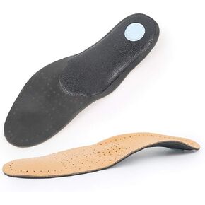 Leather Insole Orthotic Insert Full Length Arch Support Flat Feet Footcare Cushion Pad - US M7/W8