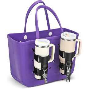 2 Pack Designed for Bogg Bag Cup Holder Compatile with Stanley 18-40 oz, Large Drink Bottle Holder, Adjustable Water Bottle Accessories Fit for Simply Southern Bogg Bag Women Men
