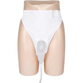 ITODA Wearable Silicone Urine Collector Incontinence Pants Drainage Reusable Travel Incontinence Bags Urine Holder with Elastic Waistband for Bedridden Elderly Men or Women