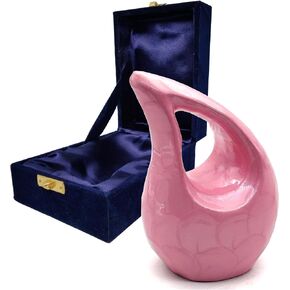 Pink Teardrop Cremation Urn for Human Ashes Adult | Funeral Decorative Urns for Women and Men Carefully Handcrafted Keepsake Cremation Heart Shaped Urn Comes with Gift Box