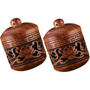 LALAFINA 2pcs Wooden Pendant Portable Essential Oil Diffuser car Fragrance Diffuser Vintage cage Locket Pendants defusing Balls Pendant Scent Balls Bottle Portable Wood Bottle