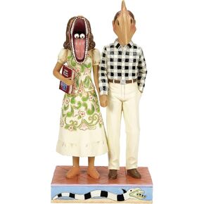 Enesco Beetlejuice by Jim Shore Adam and Barbara Maitland Scary Masks Figurine- Resin Hand Painted Crafted Collectible Beetlejuice Figurines Halloween Home Decor Statue, 7.68 Inch