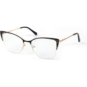 Cateye Blue Light Blocking Glasses for Women Metal Frame Spring hinge Computer Eyeglasses