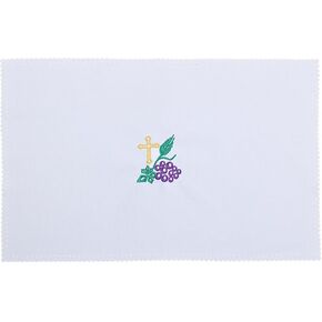 BLESSUME Church Mass Altar Cloth Purificator Cloth Cross Embroidery (White 4)