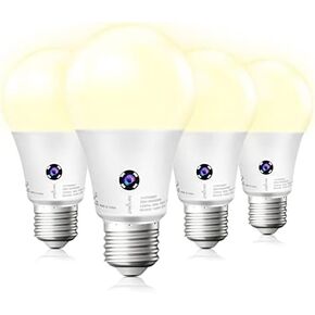 Sengled Dusk to Dawn Light Bulbs Outdoor, 3000K Soft White, A19 LED Sensor Light Bulbs 10.5 Watt Equivalent, 1200LM, Automatic Photocell Light Bulb for Outdoor Lighting, 4 Pack