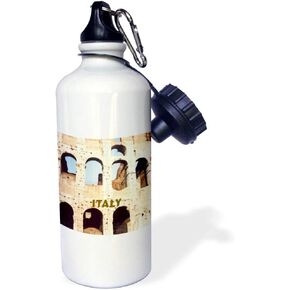 3dRose "Rome Colliseum" Sports Water Bottle, 21 oz, White