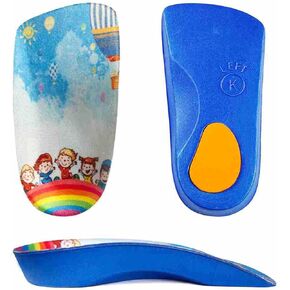 3/4 Length Kids Orthotic Cushioning Arch Support Shoe Insoles, Children Inserts for Flat feet, Plantar Fasciitis, Feet Heel Pain Relief (SK (Little Kids 9-11) Age 4-6)