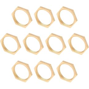 ZYAMY 10pcs G1/4 Lock Nut, Female Thread Brass Pipe Fitting Hex Lock Nut for Plumbing