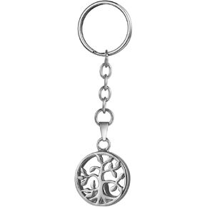 Life Tree Urn Pendant Keychain Stainless Steel Cremation Jewelry Ashes Holder Memorial Keepsake