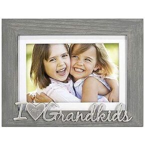 Malden Love My Grandkids Matted Picture Frame, 8.5" (W) x 6.5" (H) x .75" (D), Gray