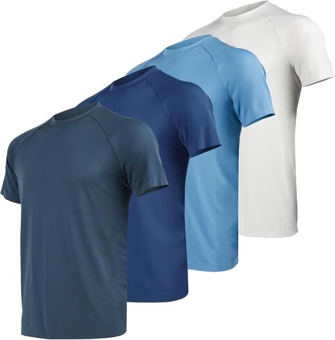+MD Men’s T-Shirts 4 Pack, Quick Dry Short Sleeve Tee, Gym Workout Short Sleeve, Active Moisture Wicking Crew Neck Shirts in Saudi Arabia