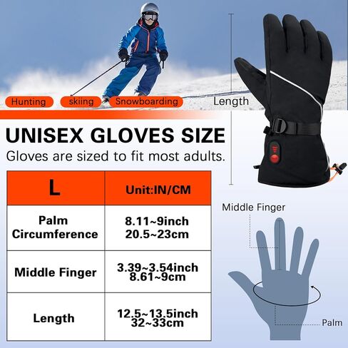 Heated Gloves for Men Women - Rechargeable Electric Heated Gloves, 7.4V Heated Skiing Gloves, Thermal Warming Snowboarding Gloves for Hunting Winter Camping Motorcycle Skiing Outdoor Work in Saudi Arabia