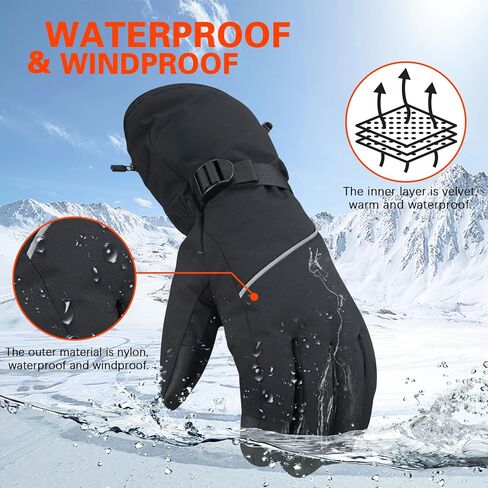 Heated Gloves for Men Women - Rechargeable Electric Heated Gloves, 7.4V Heated Skiing Gloves, Thermal Warming Snowboarding Gloves for Hunting Winter Camping Motorcycle Skiing Outdoor Work in Saudi Arabia