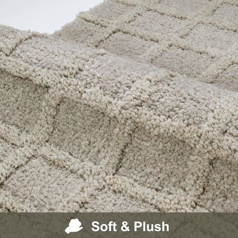 HAOCOO Bathroom Rugs,18x25 inch Non Slip Washable Grey Waffle Bath Mat,Luxury Soft Microfiber Absorbent Bathmat Floor Carpet for Bathroom Bedroom Tub Shower in Saudi Arabia