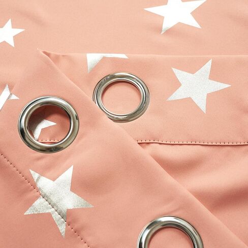 ستائر التعتيم INLINAS لغرفة النوم وغرفة المعيشة، نمط نجوم مطبوعة برقائق فضية، معزولة حراريًا وتقليل الضوضاء، أرجواني عنبي، 52 عرض × 72 طول بوصة، لوحتان in Kuwait