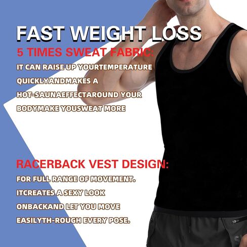 Sauna Sweat Vest Workout Tank Top Waist Trainer for Men Compression Workout Enhancing Vest Enhancer Short Sleeve in Saudi Arabia