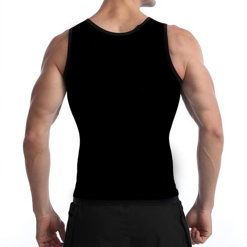 Sauna Sweat Vest Workout Tank Top Waist Trainer for Men Compression Workout Enhancing Vest Enhancer Short Sleeve in Saudi Arabia