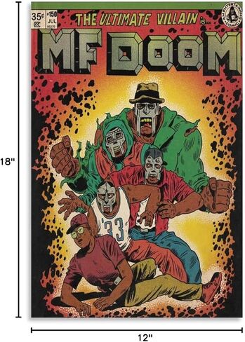 ملصق فني من Metro Boomin Heroes & Villains لألبوم كاريكاتير لغرفة النوم، ديكور جداري فني قماشي جمالي 12 × 18 بوصة (30 × 45 سم) in Kuwait