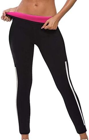 Leggings for Women Yoga Pants Tummy Control with Pocket Sauna Sweat Workout Tank Top Black Gym Butt Lifting in Saudi Arabia
