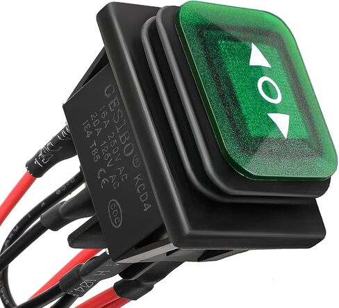 QTEATAK KCD4 2Pcs DC 12V-24V 30A DPST Pre-Wired 4-Pin 2 Position ON/Off Boat Rocker Toggle Switch with Green LED Light (Only for DC12-24V) in Saudi Arabia