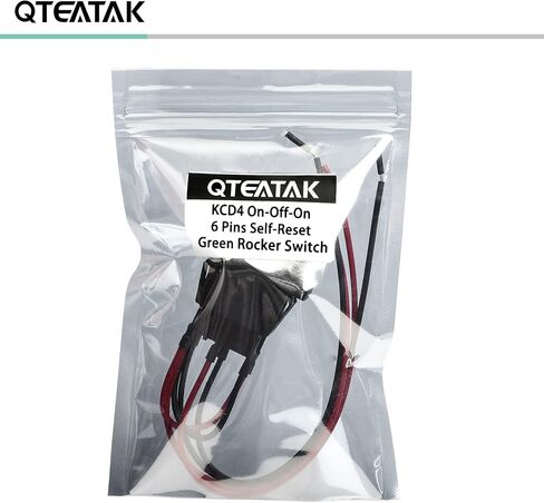 QTEATAK KCD4 2Pcs DC 12V-24V 30A DPST Pre-Wired 4-Pin 2 Position ON/Off Boat Rocker Toggle Switch with Green LED Light (Only for DC12-24V) in Saudi Arabia