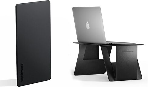 Foldable Laptop Desk Bed Desk, Pi Lap Desk Folding Desk Portable Desk Lightweight Mini Table for Study, Travel Desk, Folds in Half with Inner Storage Space (Grey, Standard) in Saudi Arabia