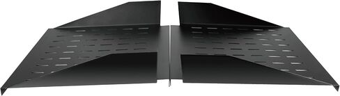 2U Cantilever Center Mount Server Rack Shelf 20inch Deep - Vented Rack Mount Tray for 19inch Network Equipment Rack & Cabinet - Weight Capacity 110lb, Black in Saudi Arabia