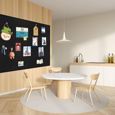 Large Cork Board, 12Packs Felt Cork Board Tiles for Office 11.8"x11.8" 12pcs Total 48"x36" Felt Wall Self Removable Adhesive Bulletin Board for Home Office Decor Wall Photos Memo Cards in Saudi Arabia