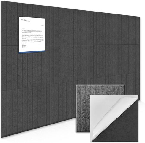 Large Cork Board, 12Packs Felt Cork Board Tiles for Office 11.8"x11.8" 12pcs Total 48"x36" Felt Wall Self Removable Adhesive Bulletin Board for Home Office Decor Wall Photos Memo Cards in Saudi Arabia