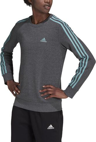 adidas womens Essentials 3-Stripes Fleece Sweatshirt, True Pink-white, X-Small in Saudi Arabia