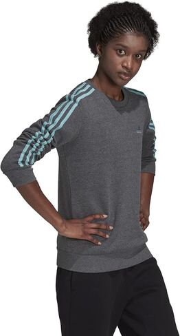 adidas womens Essentials 3-Stripes Fleece Sweatshirt, True Pink-white, X-Small in Saudi Arabia
