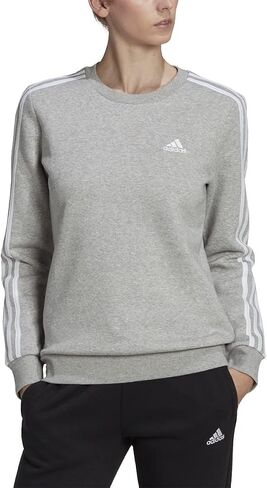 adidas womens Essentials 3-Stripes Fleece Sweatshirt, True Pink-white, X-Small in Saudi Arabia