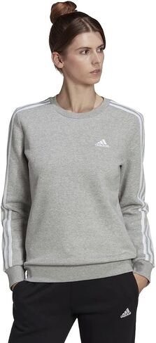 adidas womens Essentials 3-Stripes Fleece Sweatshirt, True Pink-white, X-Small in Saudi Arabia