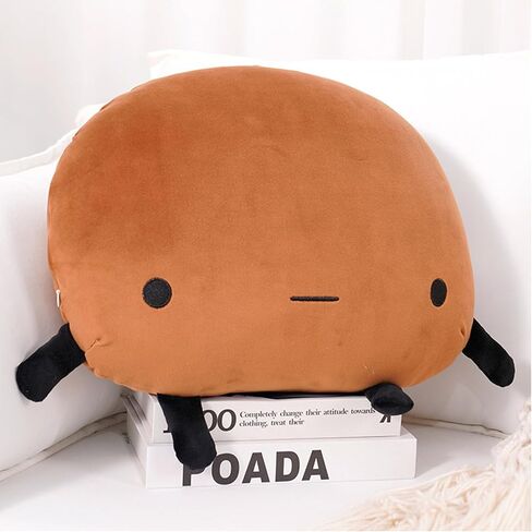 13.7 inch Potato Plush Toy Potato Plush Pillow Kawaii Stuffed Potato Toy Food Shaped Comfort Plush Stuffed Cartoon Pillow Plushie Room Decor Birthday Gift for Boys Girls (Brown-Light) in Saudi Arabia