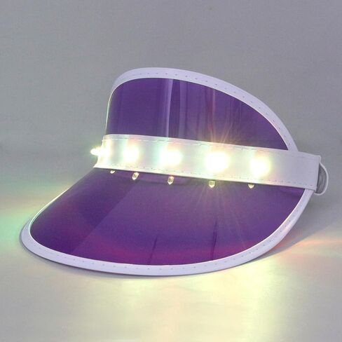 قبعات Naimo Sun Visor مع ضوء شفاف للحماية من الأشعة فوق البنفسجية، قبعة صيفية متوهجة LED في الهواء الطلق، قبعة حفلات الهذيان لمهرجانات الشاطئ in Kuwait