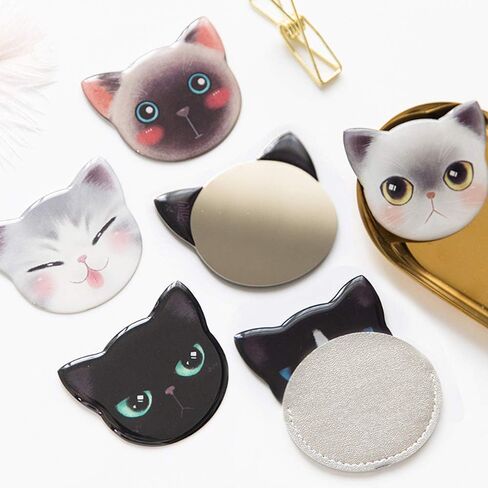 Catlady Cute cat Mirrors,Unbreakable Make up Mirror,Stainless Steel Portable Small Mirror in Saudi Arabia