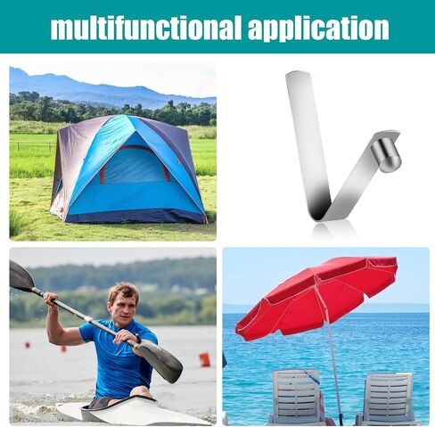 12 PCS Tent Pole Clips Push Button Spring Clip Tent Pole Connectors Stainless Steel Kayak Spring Snap Tube Locking Pin Clips for Kayak Paddle Camping 9mm in Saudi Arabia