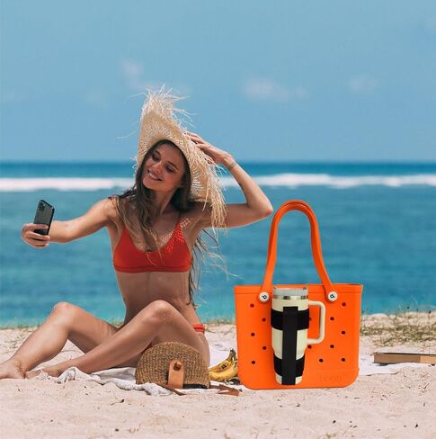 قطعتان من حامل أكواب BoggBag لكأس ستانلي، حامل أكواب/مشروبات كبير متوافق مع جميع حقائب BoggBag، حامل أكواب قابل للتعديل لحقيبة BoggBag/حقيبة الشاطئ in Kuwait