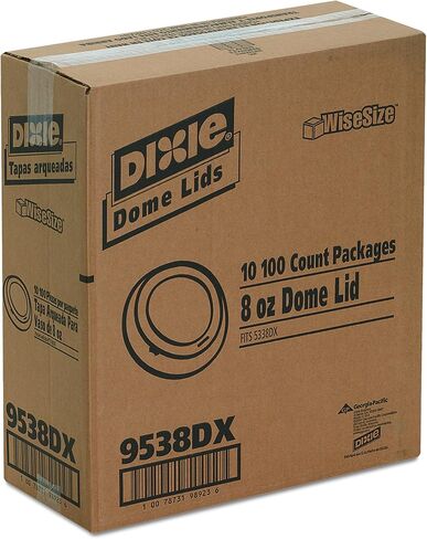 ديكسي 8 أوقية. غطاء كوب بلاستيكي ساخن للقهوة من جي بي برو (جورجيا والمحيط الهادئ)، أبيض، 9538DX، عدد 1000 (100 غطاء لكل كم، 10 أكمام لكل حافظة) in Kuwait