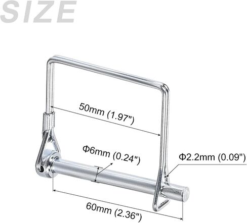 Square Safety Coupler Pin (1/2"x2.56"/ 12x65mm), Carbon Steel Shaft Locking Pin - for House Construction, Tractors, Trailers, Trucks, Mowers in Saudi Arabia