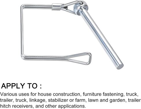 Square Safety Coupler Pin (1/2"x2.56"/ 12x65mm), Carbon Steel Shaft Locking Pin - for House Construction, Tractors, Trailers, Trucks, Mowers in Saudi Arabia