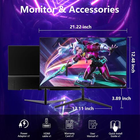 27inch Gaming Monitor - 1ms 360Hz 1080p Flat IPS, HDR10 Height/Tilt/Swivel/Pivot Adjustable RGB Anti-Glare Display, HDMI/DP, FreeSync, G-Sync, 400 cd/m² Bright LEDs in Saudi Arabia
