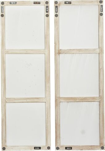 Deco 79 Wooden Geometric Home Wall Decor Intricately Carved Wall Sculpture, set of 2 Wall Art 16" x 2" x 48", White in Saudi Arabia