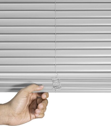 ستائر CHICOLOGY للنوافذ، ستائر صغيرة، ستائر النوافذ، ستائر الأبواب، ستائر وظلال، ستائر التخييم، ستائر صغيرة للنوافذ، ستائر النوافذ الأفقية، رمادي لامع، 16 بوصة عرض × 36 بوصة ارتفاع in Kuwait