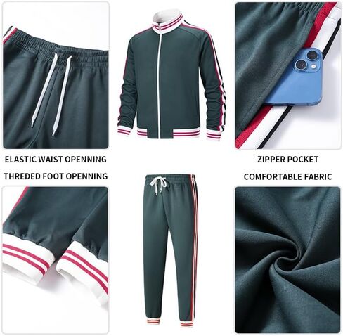 ZPB Men's Track suits Sets Long Sleeve Full-zip Sweatsuit Active Jackets and Pants 2 Piece Outfits in Saudi Arabia
