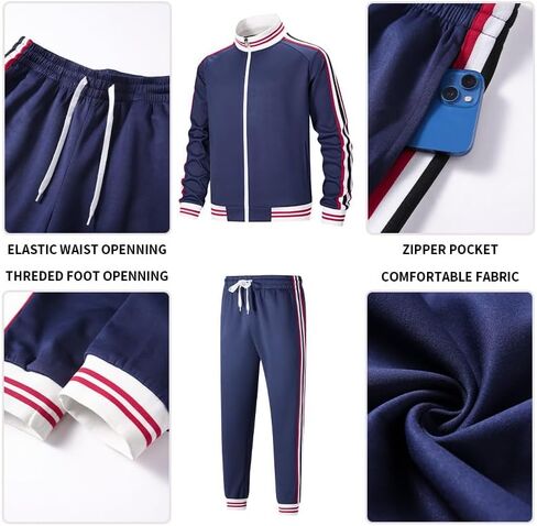 ZPB Men's Track suits Sets Long Sleeve Full-zip Sweatsuit Active Jackets and Pants 2 Piece Outfits in Saudi Arabia