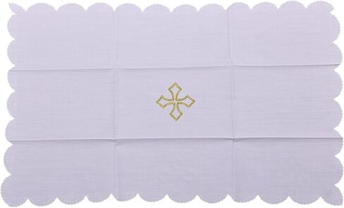 BLESSUME Church Mass Altar Cloth Purificator Cloth Cross Embroidery (White 4) in Saudi Arabia