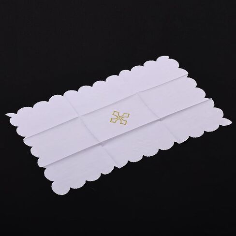 BLESSUME Church Mass Altar Cloth Purificator Cloth Cross Embroidery (White 4) in Saudi Arabia