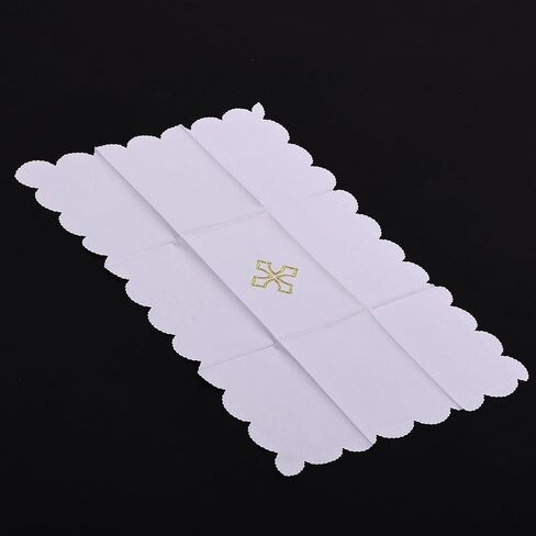 BLESSUME Church Mass Altar Cloth Purificator Cloth Cross Embroidery (White 4) in Saudi Arabia
